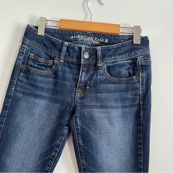 AMERICAN EAGLE Kick Boot Stretch Bootcut Jeans Blue - Picture 6 of 10